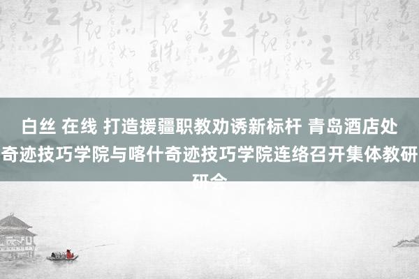 白丝 在线 打造援疆职教劝诱新标杆 青岛酒店处治奇迹技巧学院与喀什奇迹技巧学院连络召开集体教研会