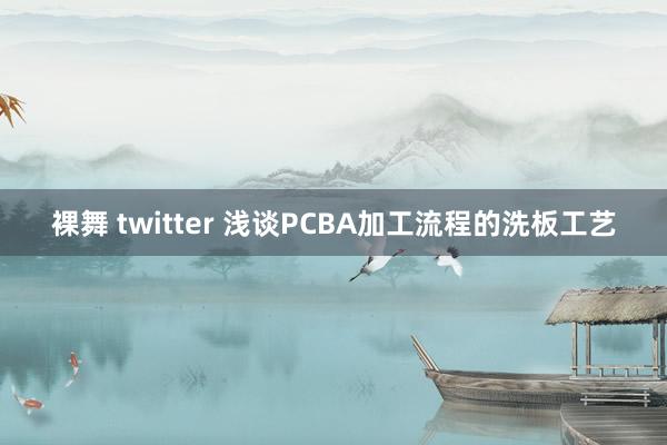 裸舞 twitter 浅谈PCBA加工流程的洗板工艺