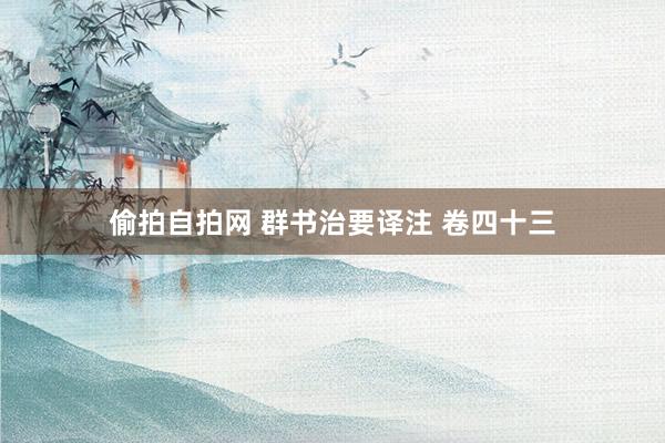 偷拍自拍网 群书治要译注 卷四十三